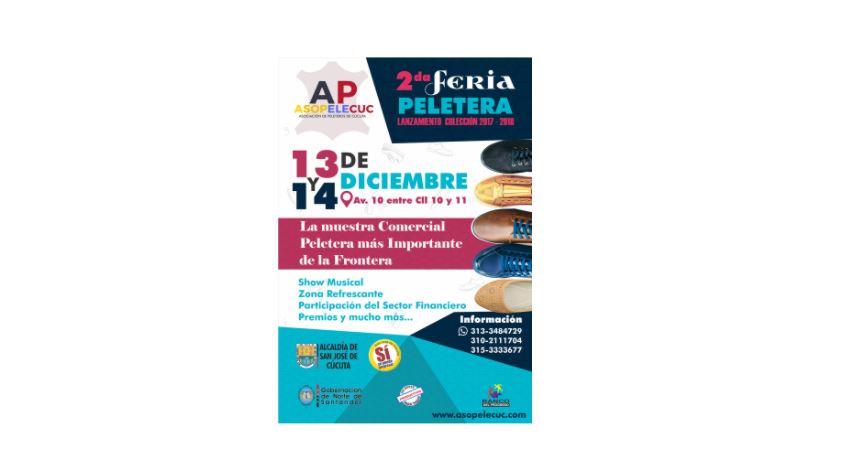 La 2da Feria Peletera de Cúcuta se realizará los días 13 y 14 de Diciembre de 2017.